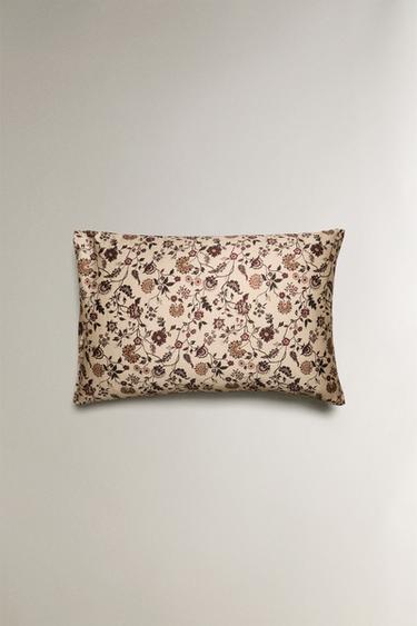 FLORAL PRINT SATEEN PILLOWCASE - Beige by Zara - Image 3