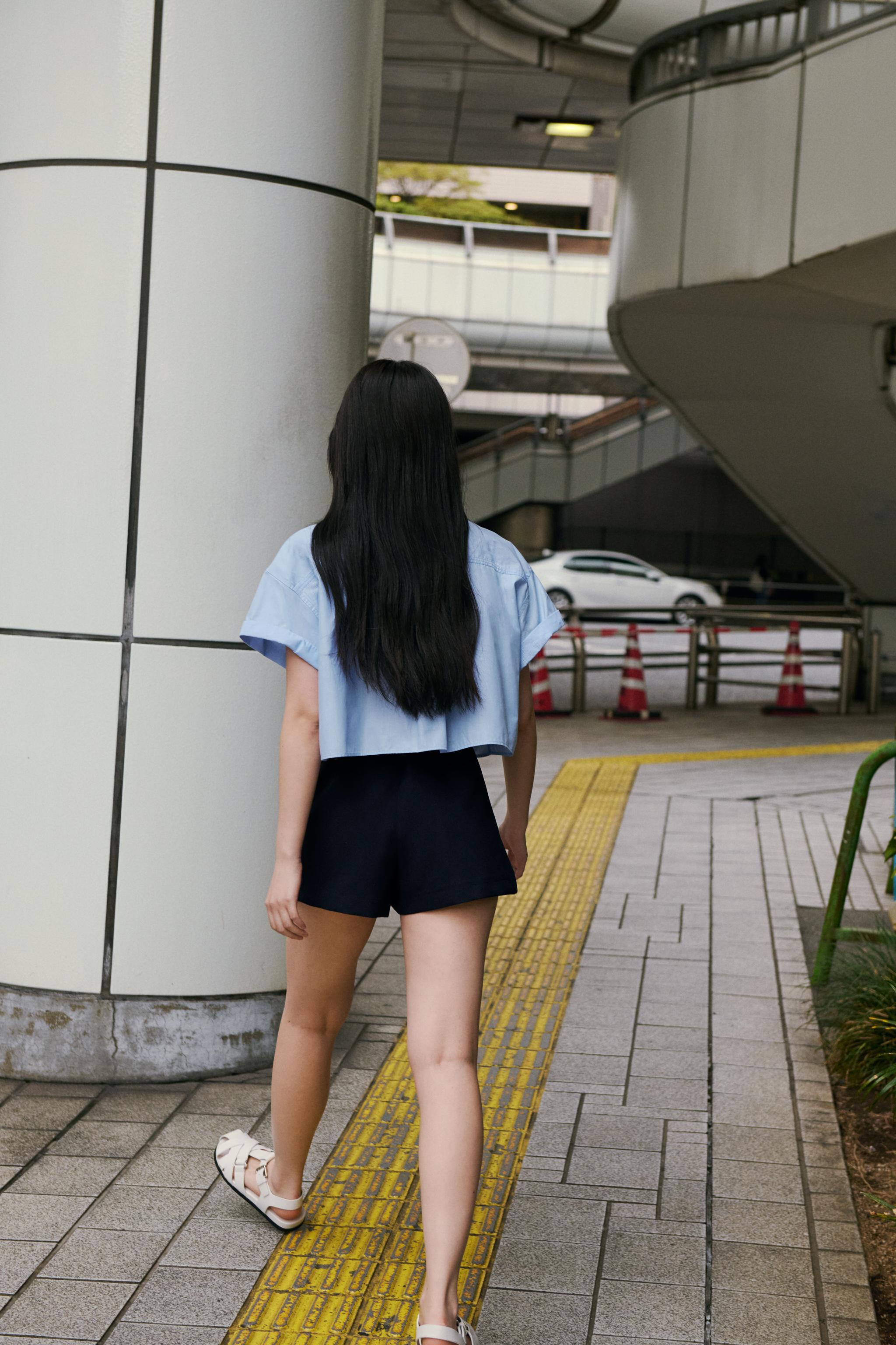 ボタン付きスコート - ネイビーブルー | ZARA Japan / 日本