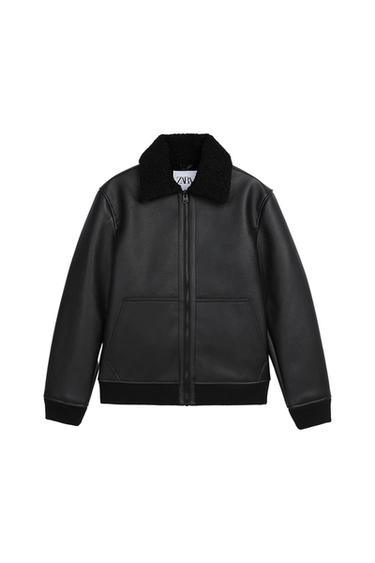 DOUBLE-FACED FAUX LEATHER JACKET