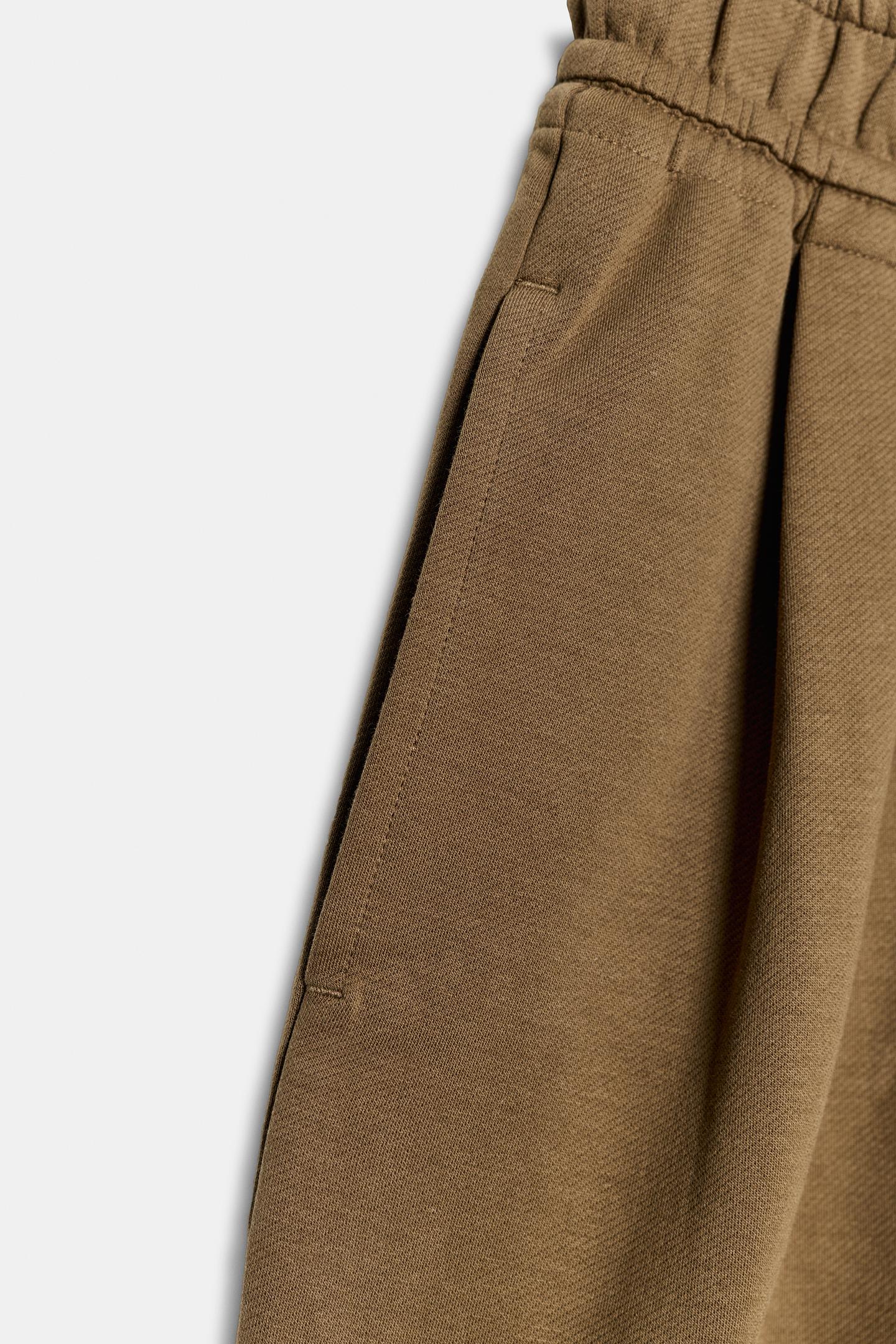 Женские шорты Zara Pleated Bermuda, цвет: Тёмный рыжевато-коричневый — фото 7