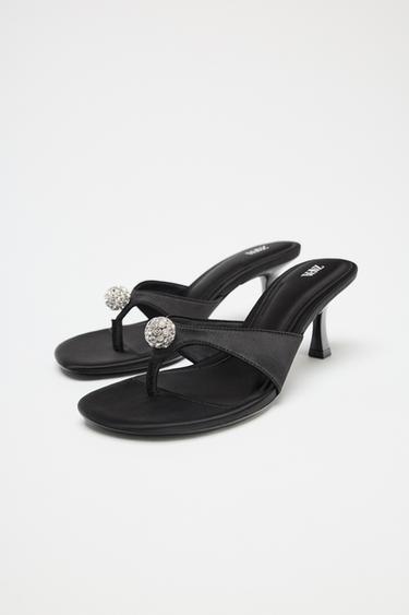 SANDALS WITH SHINY DETAIL - Black by Zara - Image 4