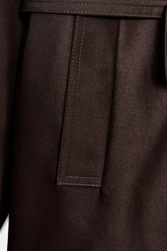 TRENCH COL MONTANT À CEINTURE - Marron de Zara - Image 8