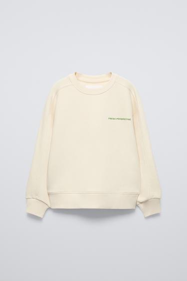 TEXT PRINT SWEATSHIRT AND JOGGERS SET - Ecru by Zara - Image 1