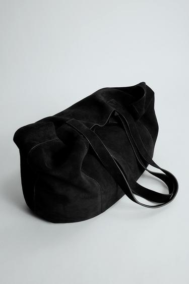 LEATHER TOTE BAG - Black by Zara