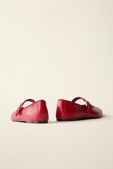 BALLERINES EN CUIR CRÉÉES PAR CARAMEL LONDON X ZARA - Rouge de Zara - Image 7