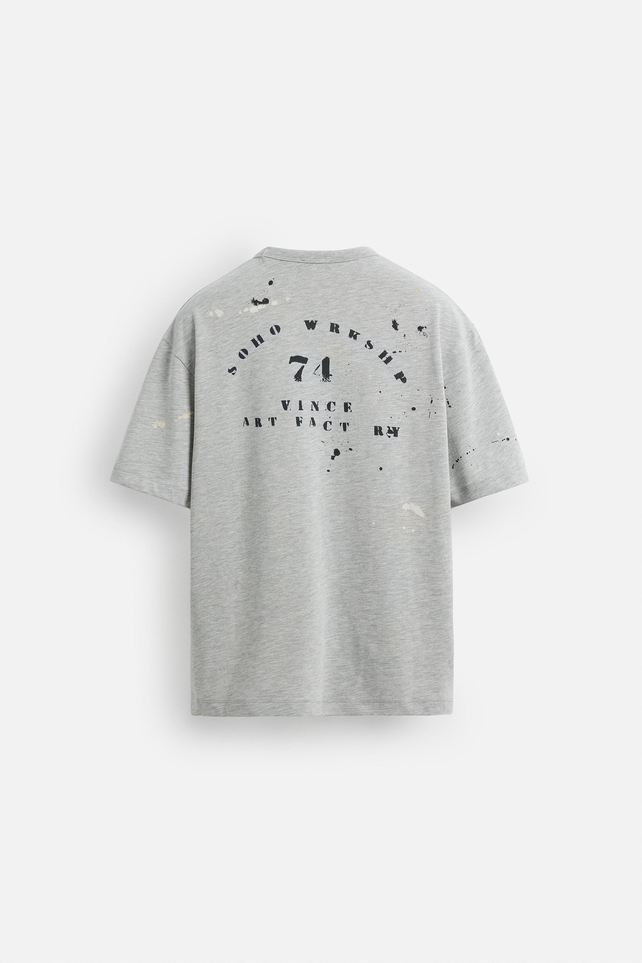 PAINT SPLATTER NUMBER T-SHIRT - Grey marl | ZARA UAE - Dubai