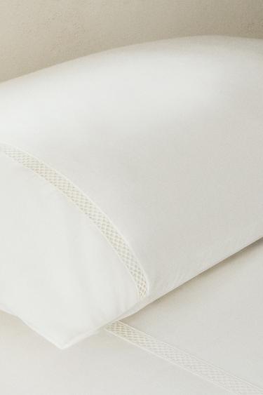 TAIE D’OREILLER SATIN BRODERIE JOUR ÉCHELLE - Blanc cassé de Zara - Image 5