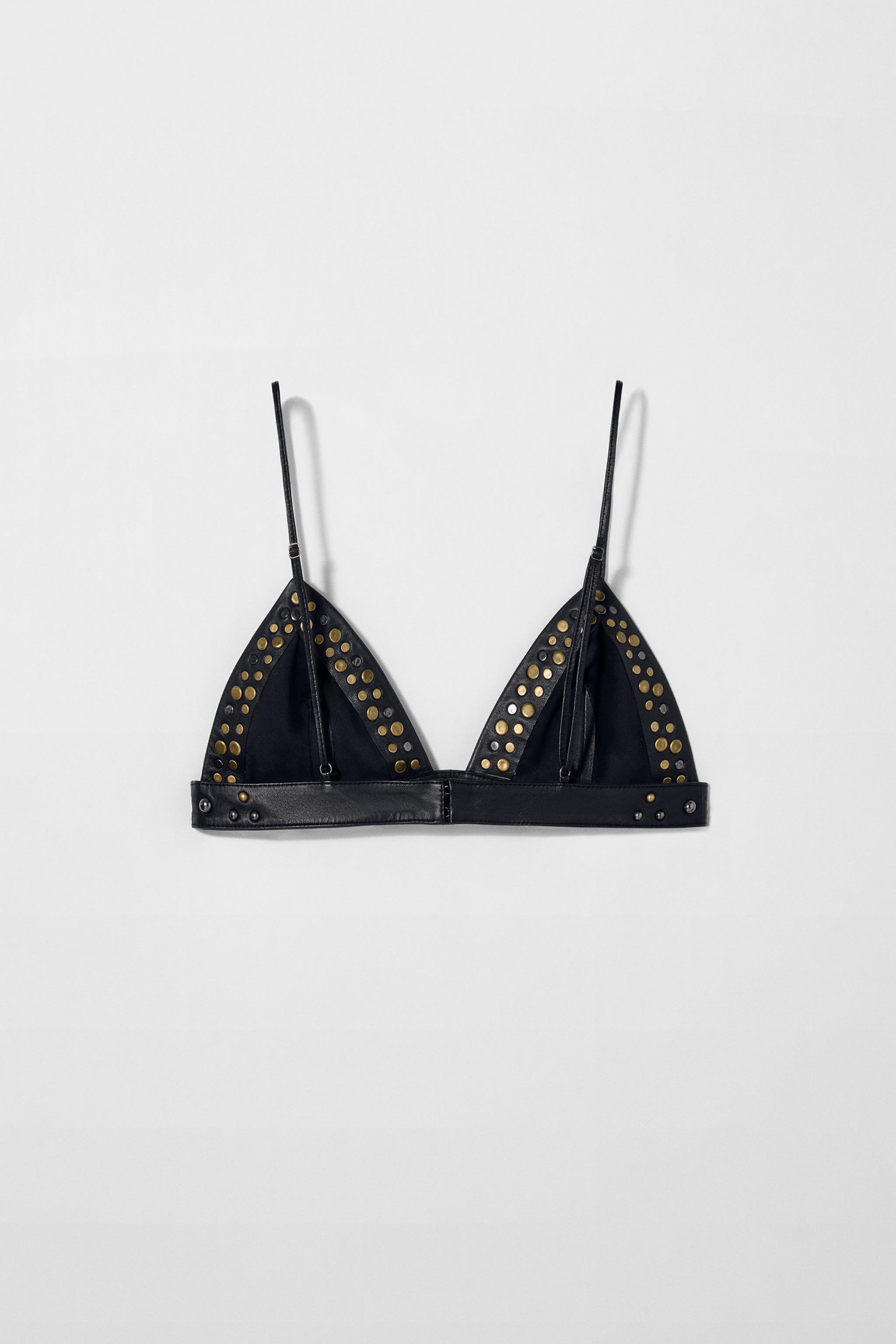 スタッズレザーブラ KATE MOSS X ZARA 6098/200 LEATHER STUDDED BRA KATE MOSS X ZARA - Black | ZARA United