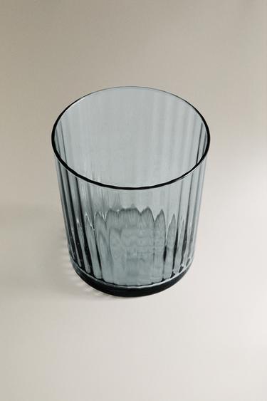 RAISED DESIGN GLASS TUMBLER - Green by Zara - Image 1