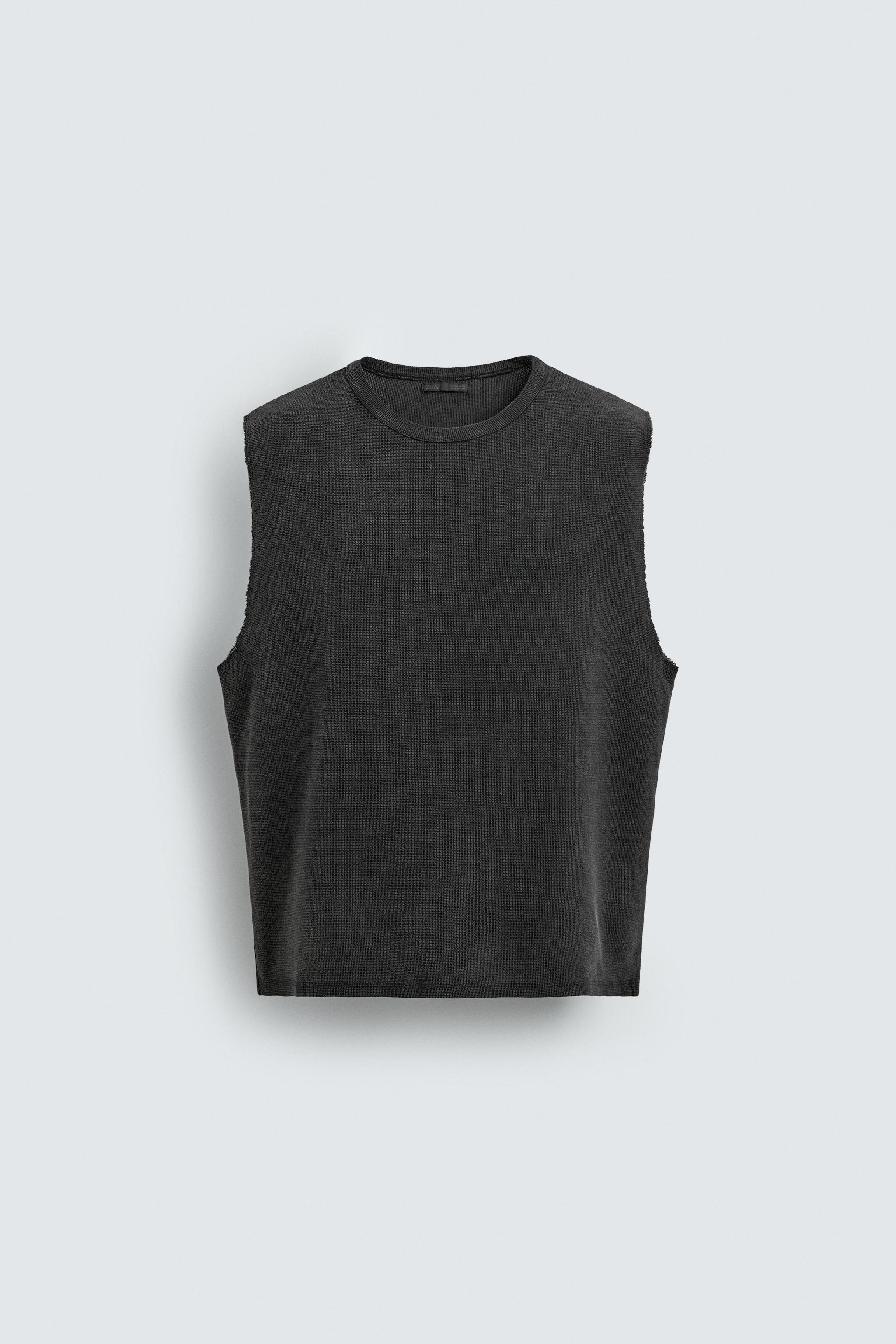 WASHED PRINT KNIT TANK TOP