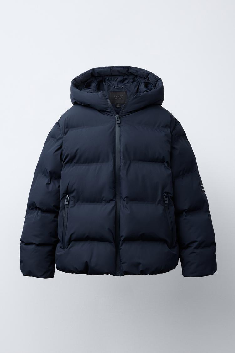 Water Repellent Zara Hooded Down Puffer Coat Water Repellent