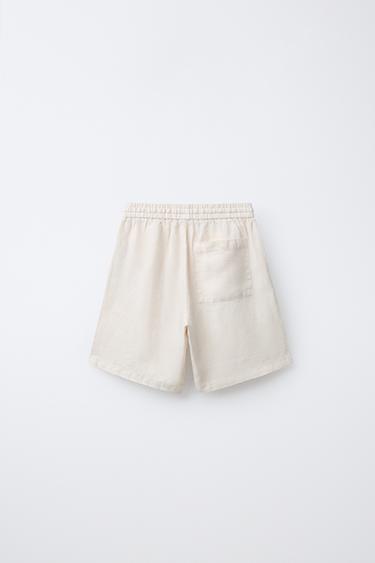 SHORT 100 % LIN - Écru de Zara - Image 1