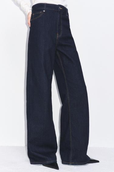 ZW COLLECTION WIDE-LEG HIGH-WAIST JEANS - Blue by Zara