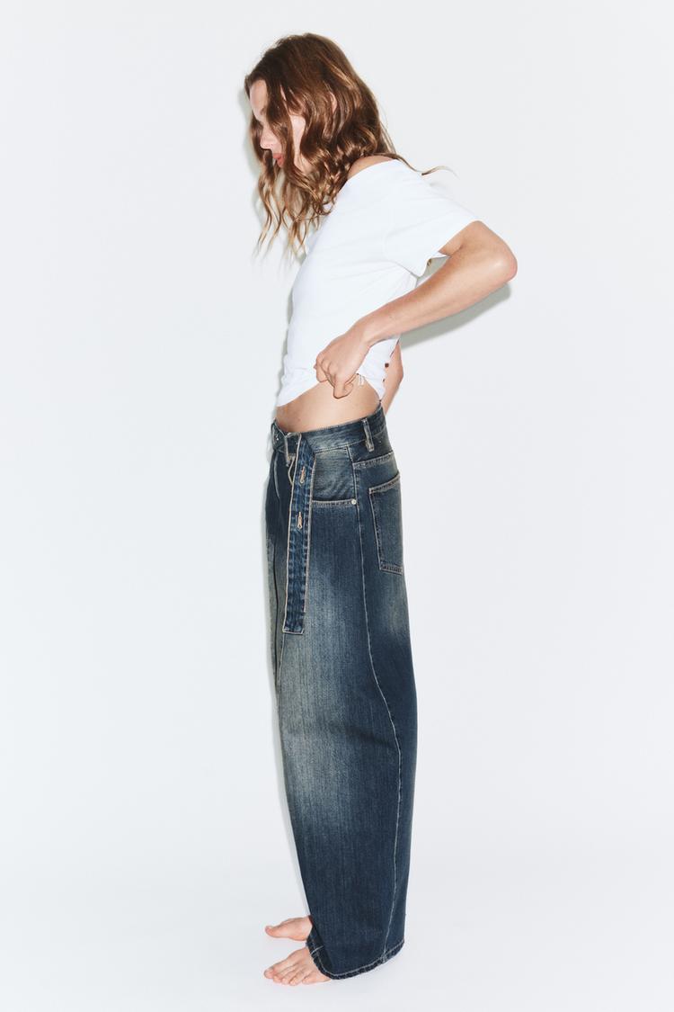 Jeans oversize de tiro medio TRF 3