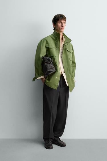 PARKA RELAXED FIT À POCHES - Vert de Zara - Image 3