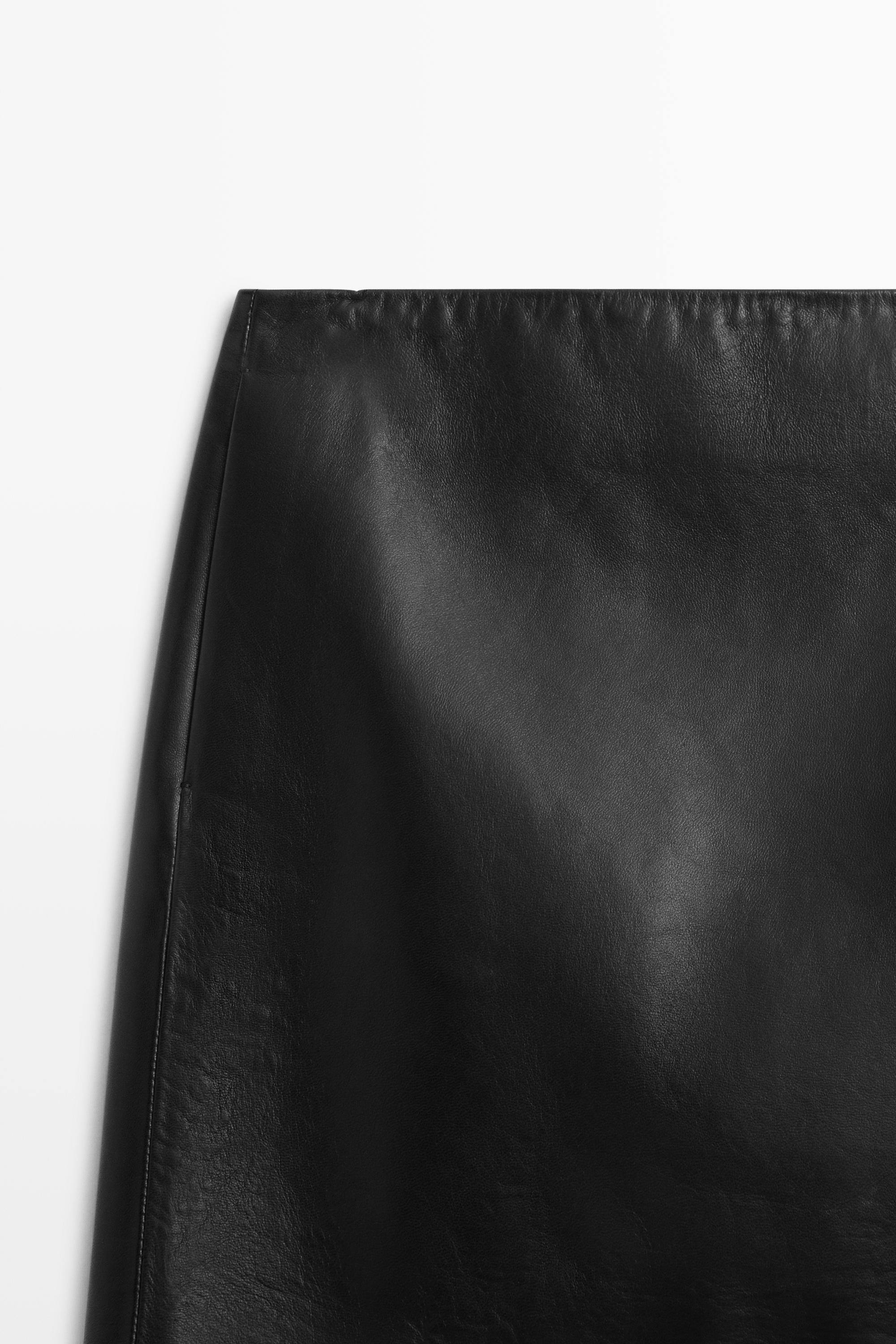 Nappa sheepskin leather mini skirt