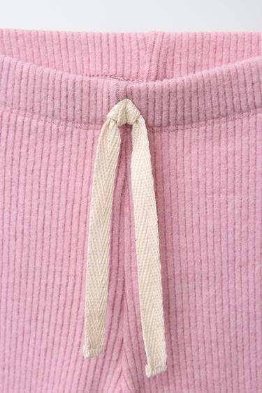 ENSEMBLE SWEAT À RAYURES ET LEGGING DOUX AU TOUCHER - Rose chiné de Zara - Image 4