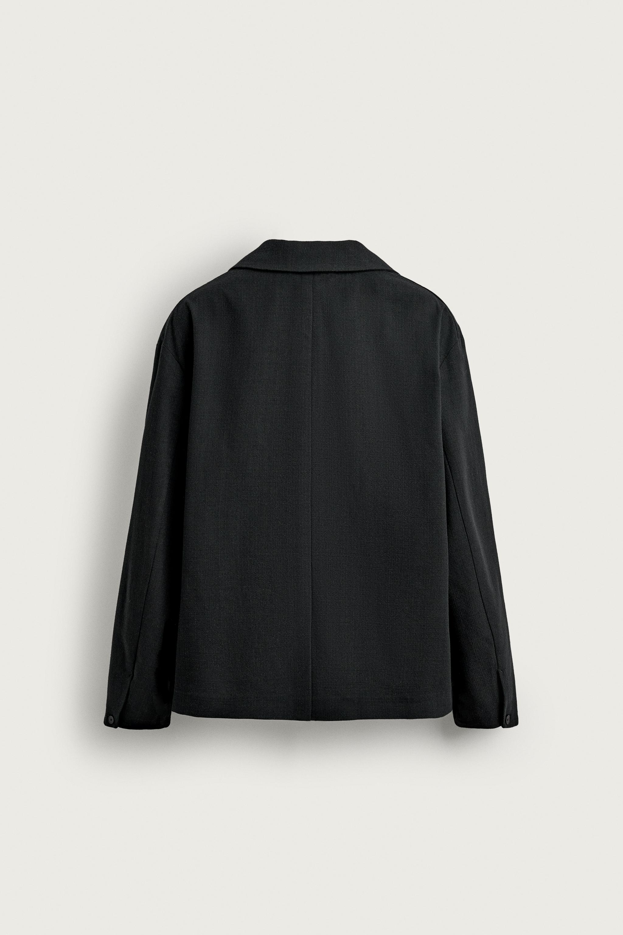 リラックスフィット ポケット シャツジャケット - ブラック | ZARA