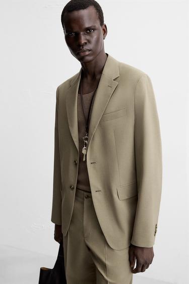 TEXTURED SUIT BLAZER - Brown / Taupe by Zara - Image 5