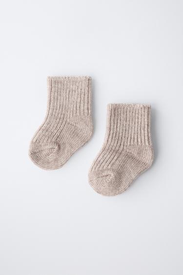 WOOL AND CASHMERE SOCKS - Tan marl by Zara - Image 3