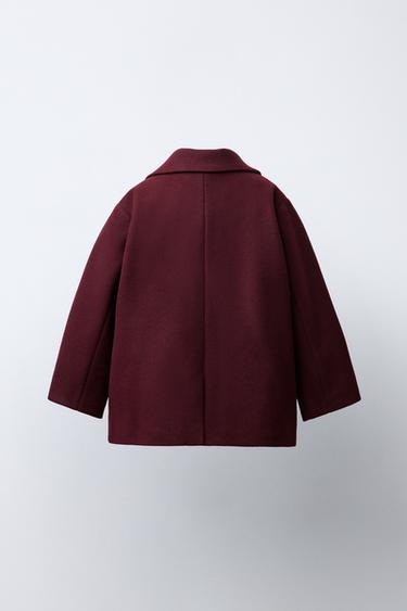 MANTEAU EN DRAP DE LAINE - Bordeaux de Zara - Image 3