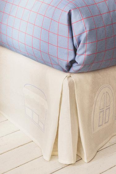 CACHE-SOMMIER ENFANT LIN ET COTON BRODÉ - Blanc cassé de Zara - Image 4