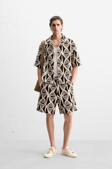 CONJUNTO ESTAMPADO GEOMÉTRICO - Rojo de Zara