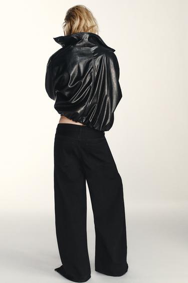 JEANS TRF BAGGY À ZIPS - Noir de Zara - Image 4