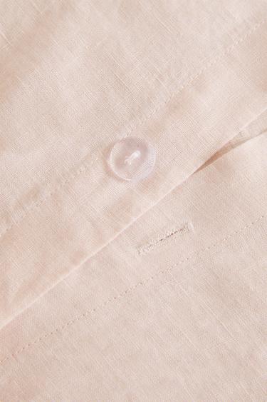 Zara WASHED LINEN DUVET COVER - Pink