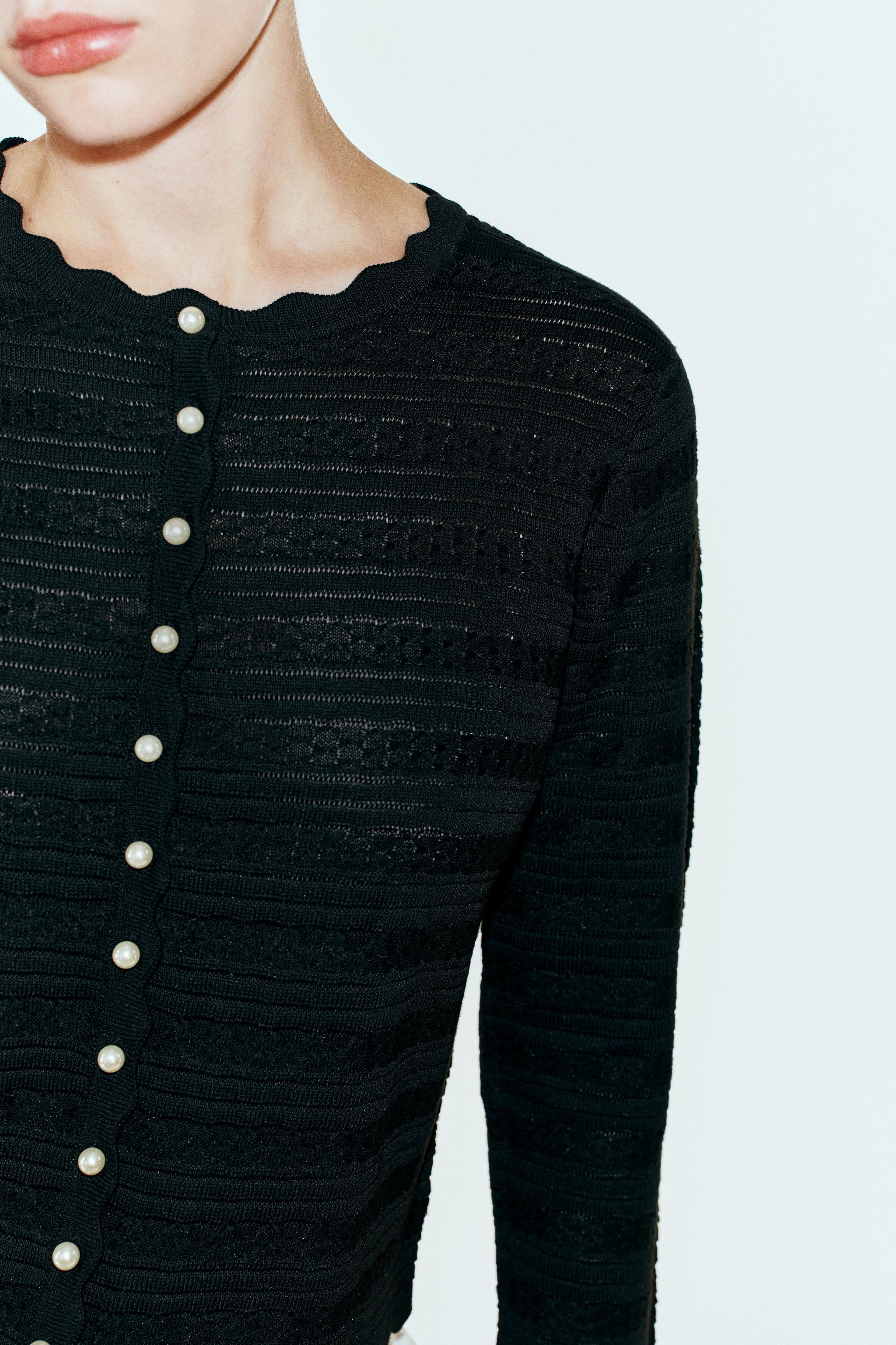 Cardigan With Faux Pearl Buttons by Zara