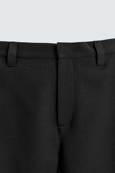 BERMUDA RELAXED FIT PLIS LATÉRAUX - Noir de Zara - Image 7