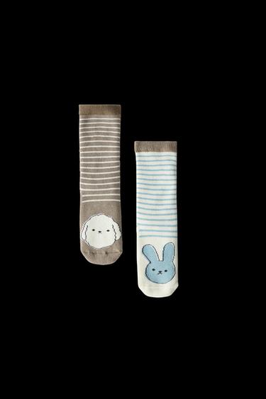2ER-SET STOPPERSOCKEN - Braun / Braungrau von Zara