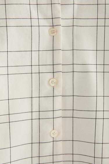 CHEMISE À CARREAUX - Écru de Zara - Image 2