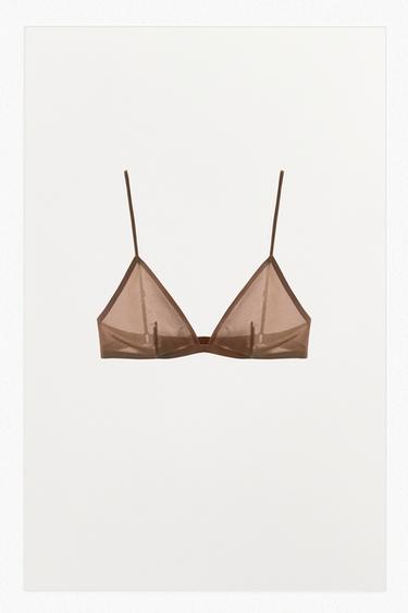 BRALETTE TRIANGULAR CON POLIAMIDA - rosa clara de Zara