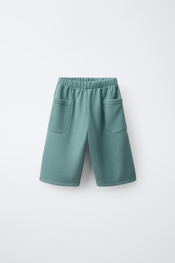 WIDE-LEG PLUSH TROUSERS WITH DUCK LABEL - Sea green by Zara - Image 0