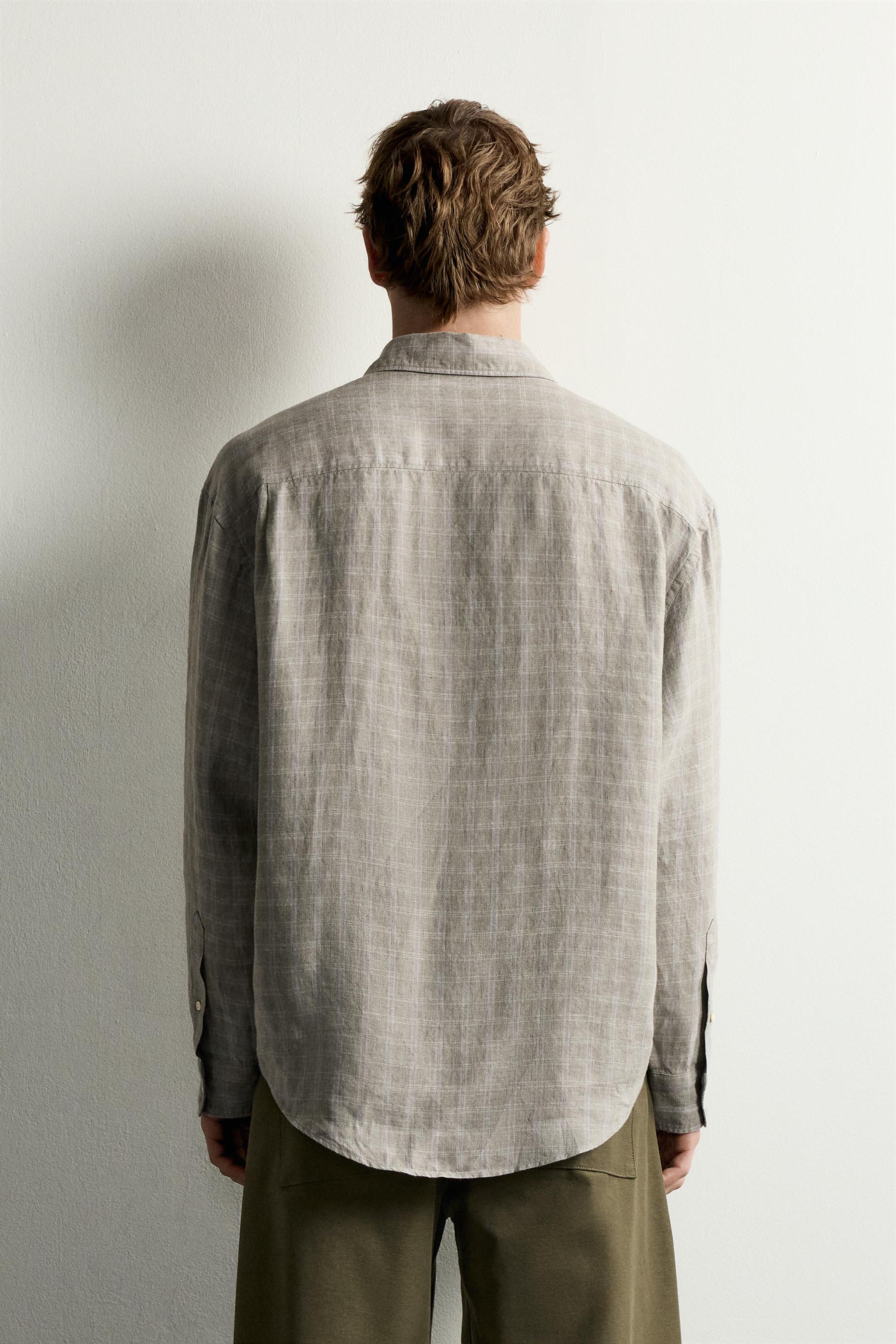 CHEMISE À CARREAUX 100 % LIN