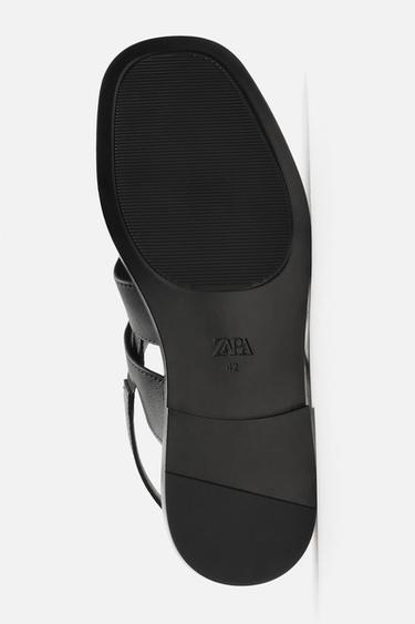 LEATHER CAGE SANDALS - Black by Zara - Image 3