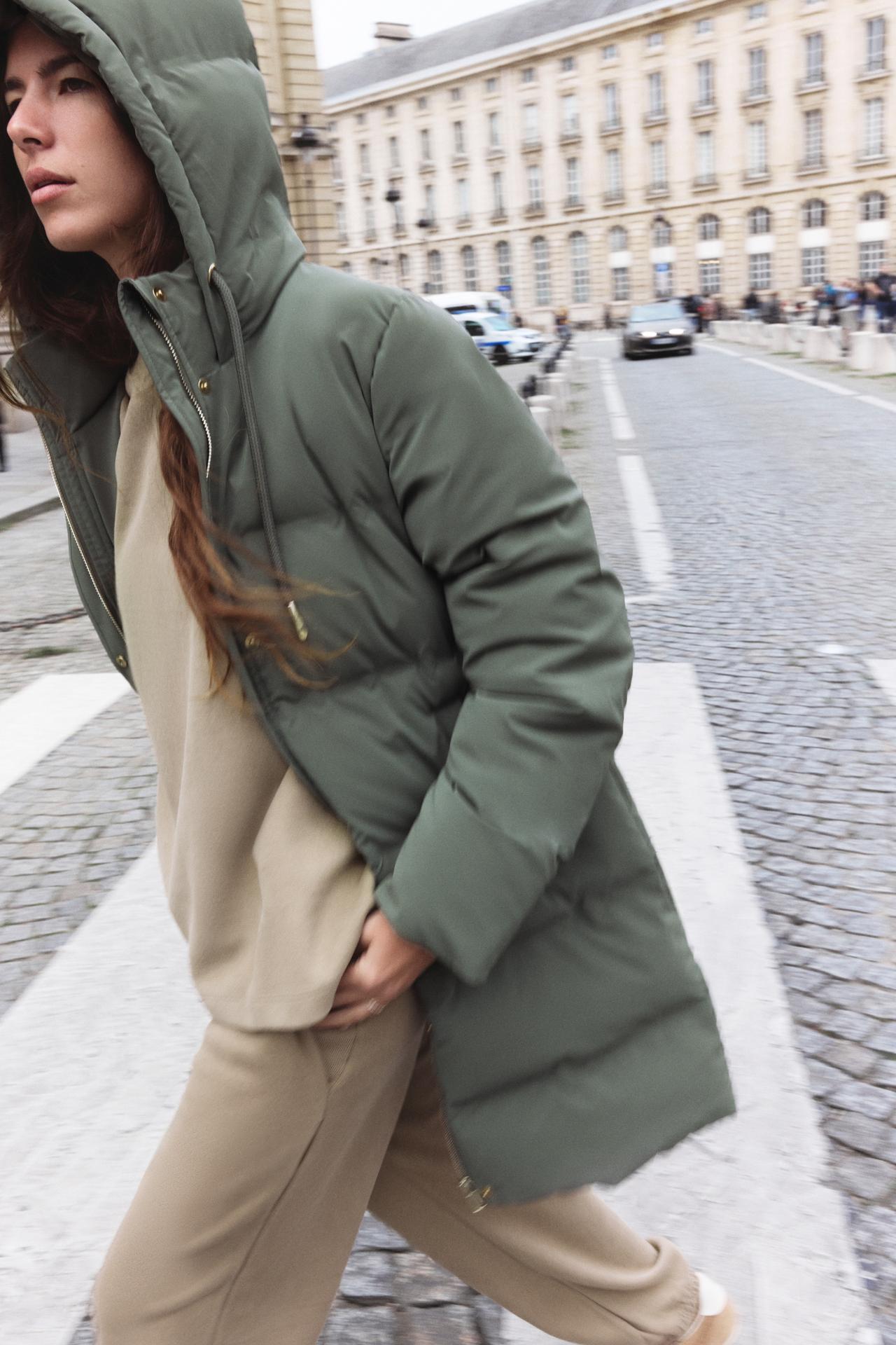 PADDED HOODED WINDPROOF ANORAK - Khaki by Zara