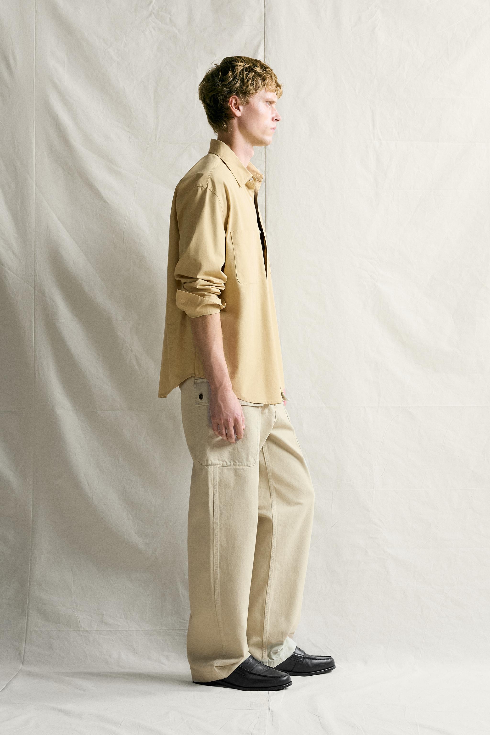 Zara CEPLİ RELAXED FIT GÖMLEK görsel 4