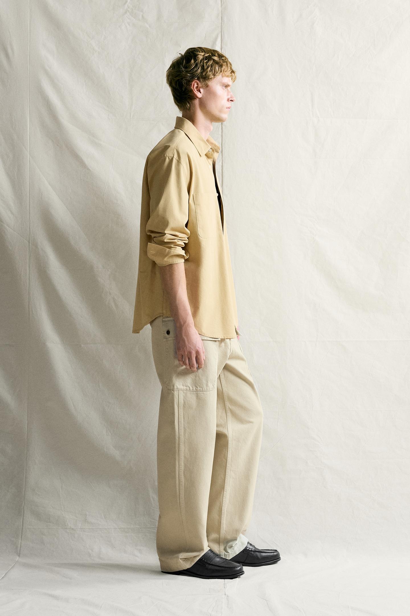 Мужская рубашка Zara Relaxed Fit Pocket — фото 4