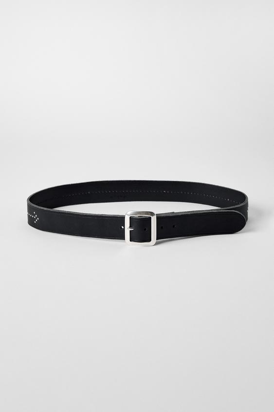STUDDED LEATHER BELT BOBBY GILLESPIE X ZARA