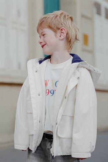 WATER-REPELLENT PARKA WITH CONTRAST DETAILS - White by Zara