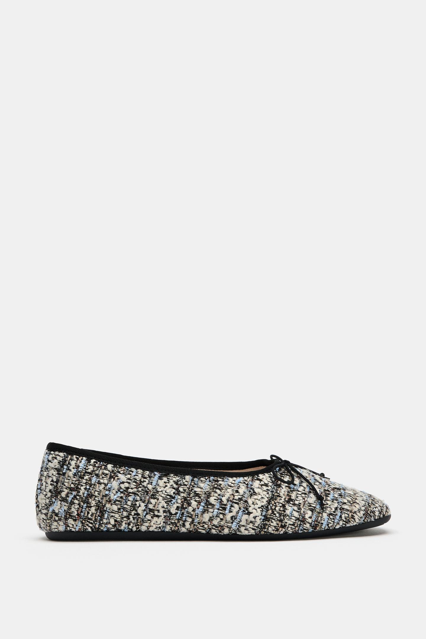 Женские балетки Zara Fabric Bow Ballet, цвет: Разноцветный — фото 3