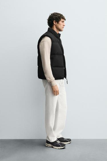 REGULAR FIT PADDED GILET - Black by Zara - Image 3
