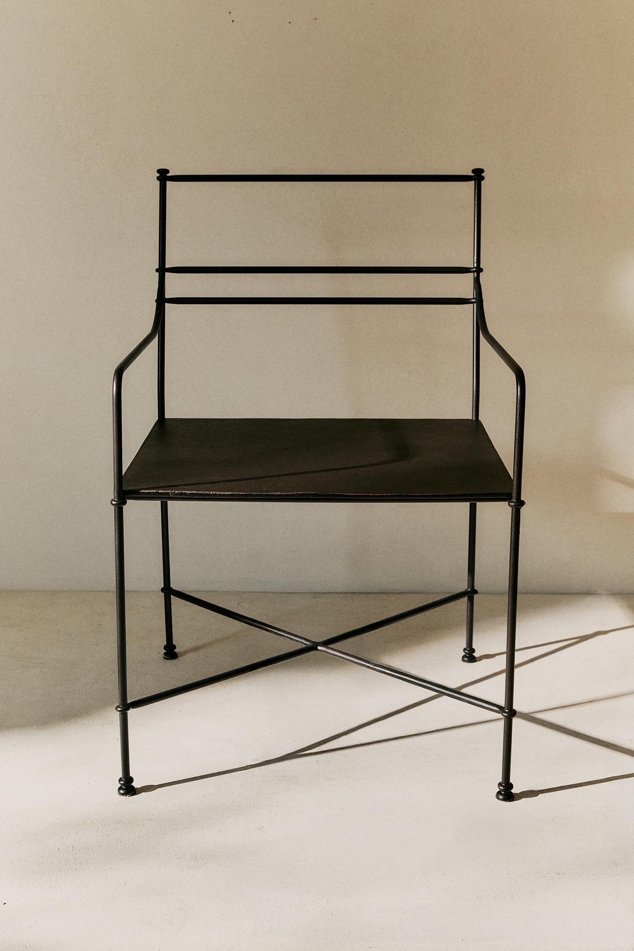 OUTDOOR WROUGHT IRON ARMCHAIR