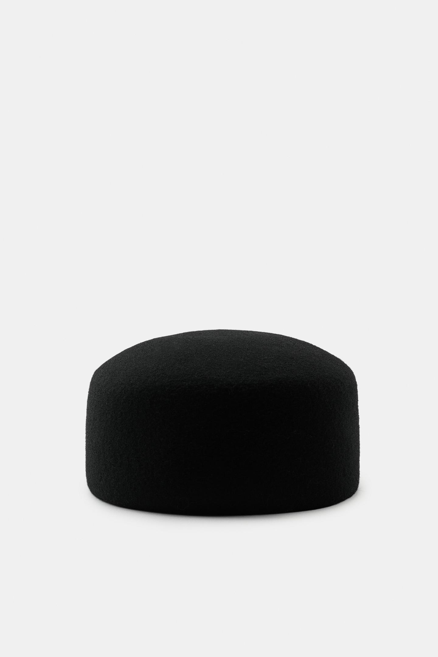 Женский головной убор Zara 100% Wool Oval Hat, цвет: Чёрный — фото 3