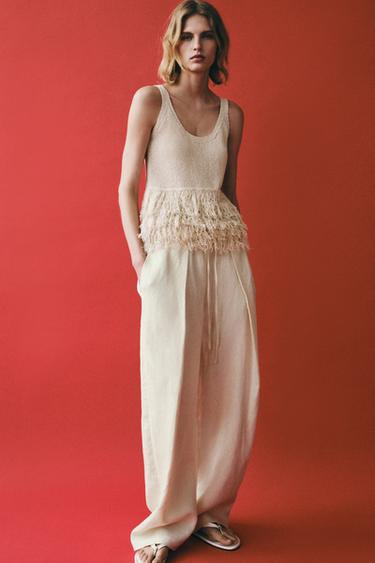 TOP PUNTO FLECOS - Crudo de Zara
