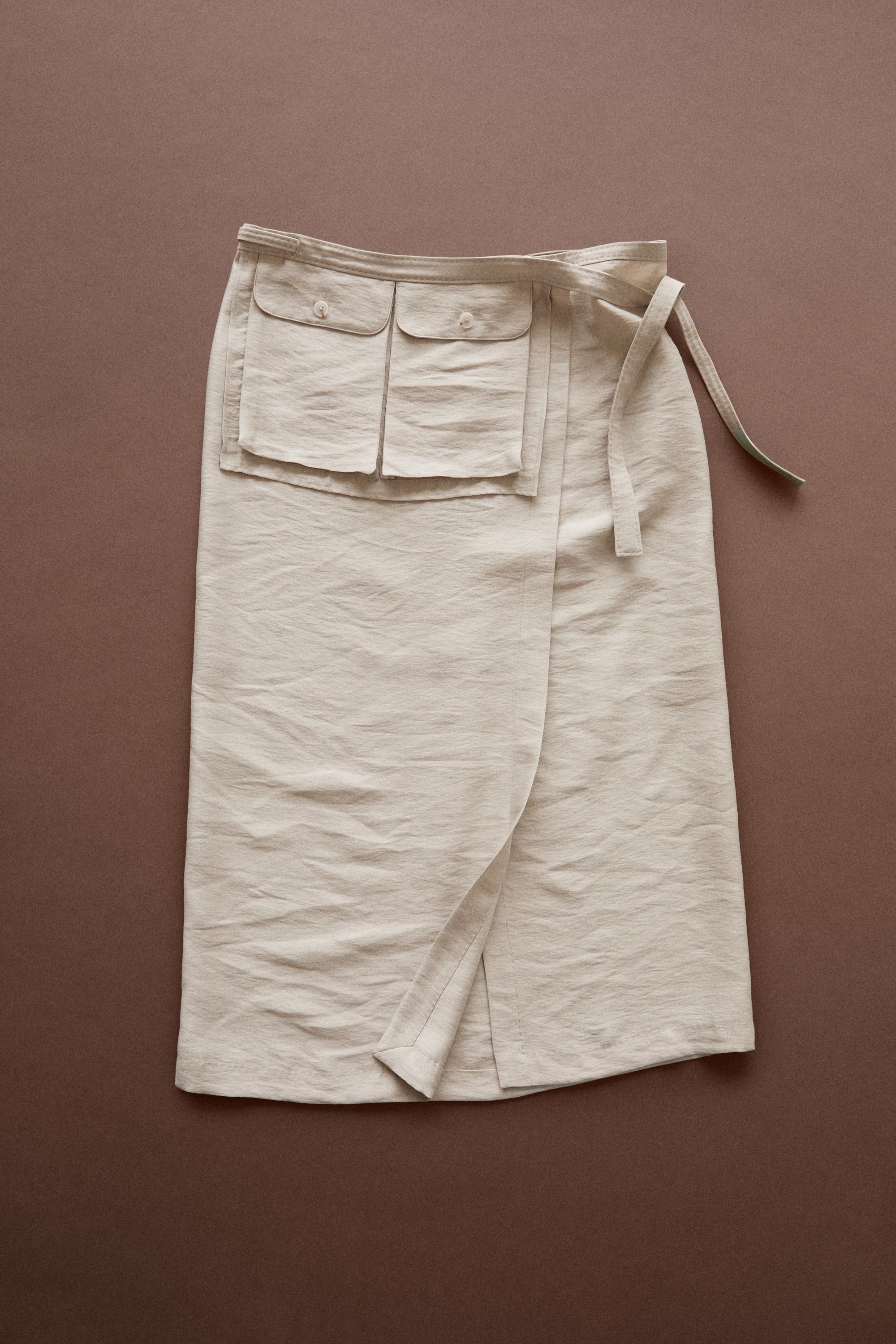 Fluid pocket-detail skirt - STUDIO — Stone
