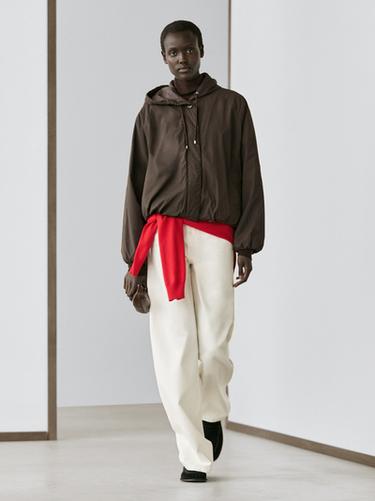 Zara High neck puffer jacket - Chocolate