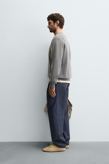 RELAXED FIT PLEATED TROUSERS - Blue by Zara - Image 3